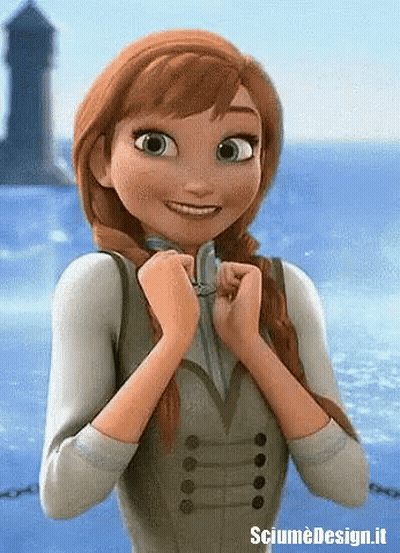 Anna From Frozen Smiling Holding Hands Together GIF