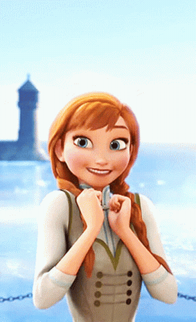 Anna From Frozen Smiling In Front Of Lighthouse GIF