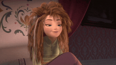 Anna From Frozen With Messy Hair Smiling GIF