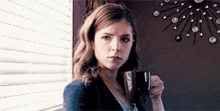 Anna Kendrick Drinking Coffee