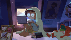 Anne Using Computer Amphibia GIF