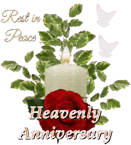 Anniversary Card With Candle And Rose Sticker