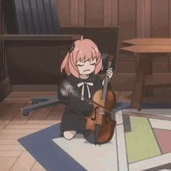 Annoyed Anya Forger Playing Violin GIF