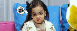 Annoying Little Kid Eyebrows Raise Look GIF