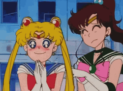Annoying Sailor Jupiter Tapping Venus  GIF
