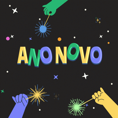 Ano Novo Fireworks On Black Background GIF