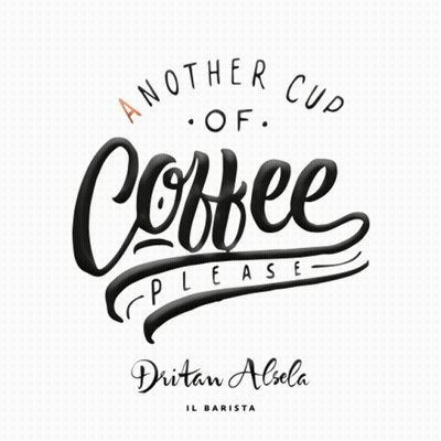 Another Cup Of Coffee Please Logo By Dritan Ansela GIF