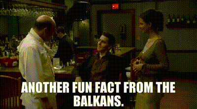 Another Fun Fact From The Balkans Is Being Displayed On A Screen GIF