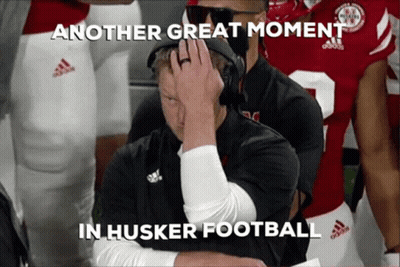 Another Great Moment In Husker Football With A Man Wearing A Mask GIF
