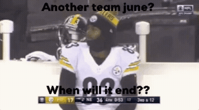 Another Team June ? When Will It End ? Is Written On A Football Player 'S Face GIF