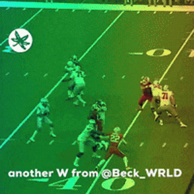 Another W From @Beck_wrld Is Displayed On A Football Field GIF