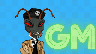 Ant Smoking Cigarette With Gm GIF
