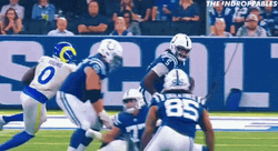 Anthony Richardson Passing Football To Andrew Ogletree GIF