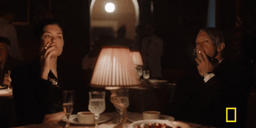 Antonio Banderas Picasso Dinner Table Smoking GIF