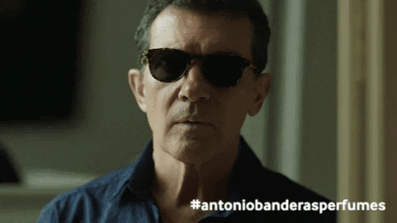 Antonio Banderas Shades Off Shocked Reaction GIF