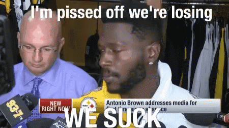 Antonio Brown Addresses Media For The Steelers During A Press Conference GIF
