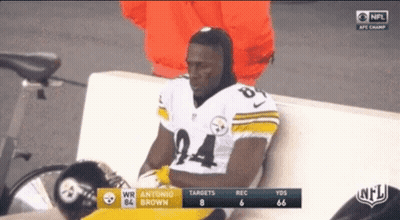 Antonio Brown Sitting On Bench During Game GIF