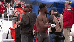 Antonio Brown Topless Throw Catch GIF