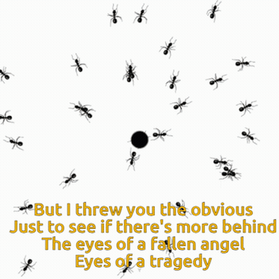 Ants Surrounding Black Ball GIF