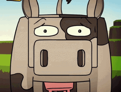 Anxious Cartoon Cow GIF
