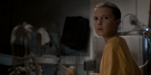 Anxious Eleven Startled Stranger Things GIF