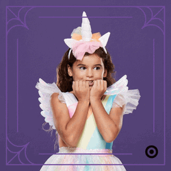 Anxious Kid Unicorn Costume Nail Biting GIF