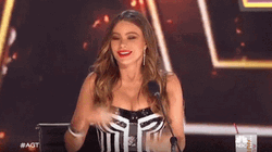 Anxious Sofia Vergara America’s Got Talent Shaking Hands     GIF