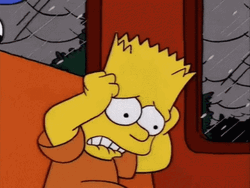 Anxious Worried Stress Bart Simpson Bus Rain     GIF