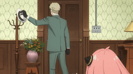 Anya Forger Clinging To Loid Forger GIF