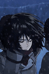 Aot Mikasa Standing In Snow GIF