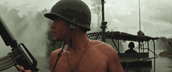 Apocalypse Now Scene Cap Benjamin L Willard Looking Around GIF