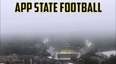 App State Football Stadium In Fog GIF