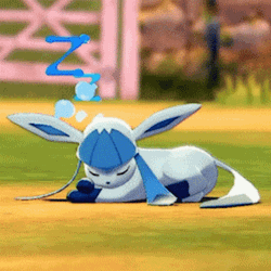 Appealing Sleeping Pokemon Glaceon Zzz GIF