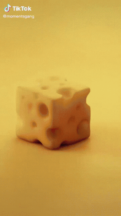 Apple Logo Cube On Blue Background GIF