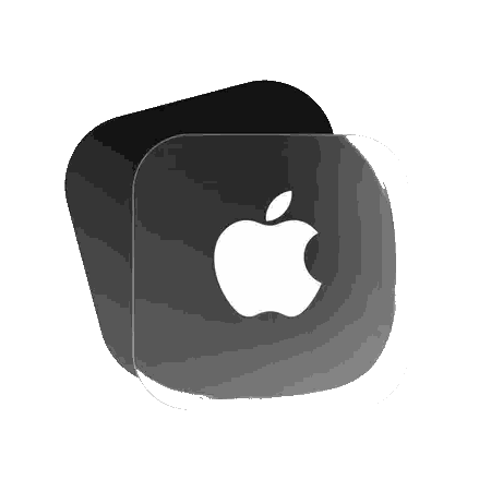 Apple Logo On Black Square Sticker