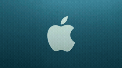 Apple Logo On Blue Background GIF