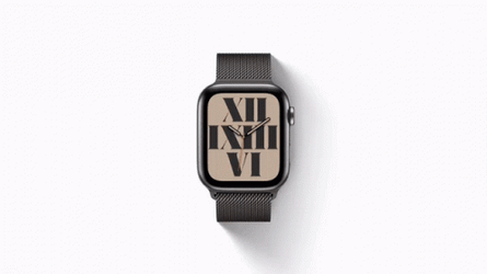 Apple Watch Showing Different Clock Styles GIF