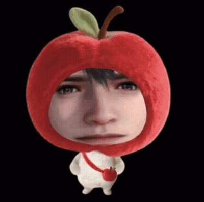 Apple With Green Leaf Surrounded By Fire GIF