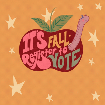 Apple With It's Fall Register To Vote GIF