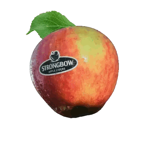 Apple With Strongbow Label Sticker