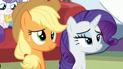 Applejack And Rarity Are Standing Next To Each Other GIF
