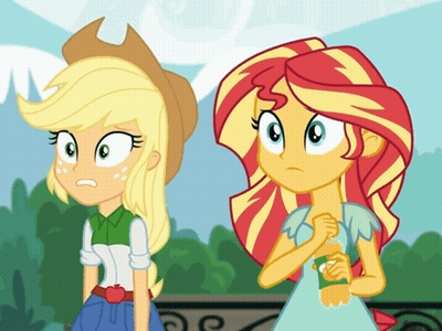Applejack And Sunset Shimmer GIF