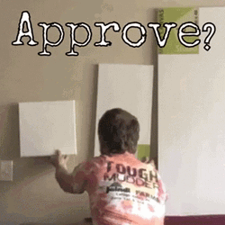 Approve Dad Wall Decorating GIF