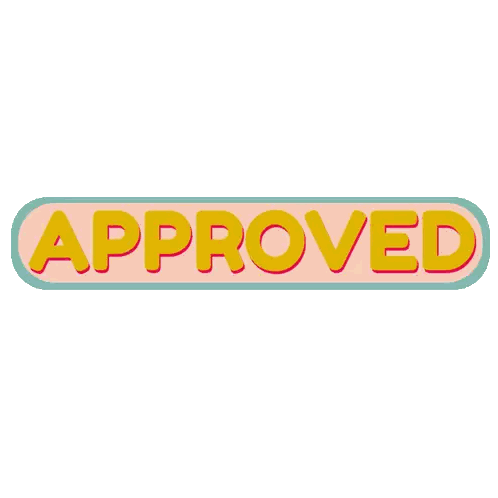 Approved Sign In Pink And Yellow Sticker