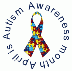 April Autism Awareness Month Ribbon Puzzle GIF