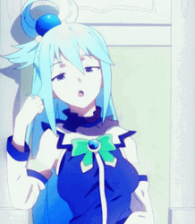 Aqua Playing Hair Lazy Mood GIF