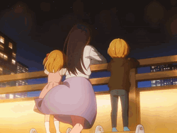 Aquamarine Ruby And Ai Hoshino Staring At Balcony GIF