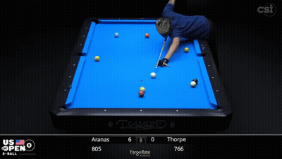 Aranas And Thorpe Are Playing Pool In The Us Open E-Ball Tournament GIF