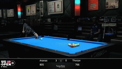 Aranas And Thorpe Are Playing Pool In The Us Open Pool Tournament GIF