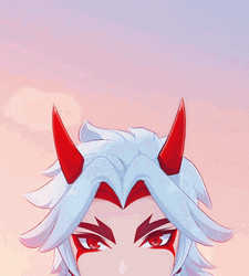Arataki Itto Blinking Eyes Red Horns GIF